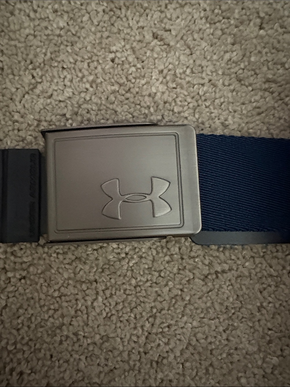 Under Armour Navy Blue Web Belt with Metal Buckle